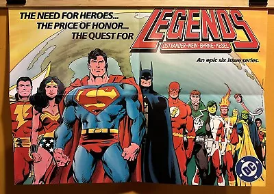 DC LEGENDS Promotional Poster 1986 16 X 22 John Byrne Wonder Woman Superman • $25