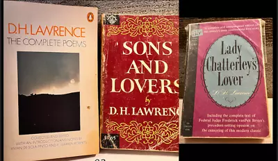 3 Lot: D.H. LAWRENCE: The Complete Poems / Sons And Lovers / Lady Chatterley's L • $16