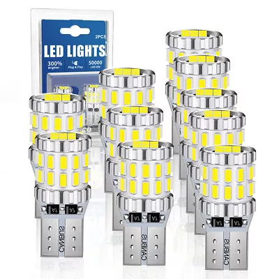 10Pcs White LED Interior Dome Map License Light Bulb T10 2825 168 158 194 CANBUS • $49.99