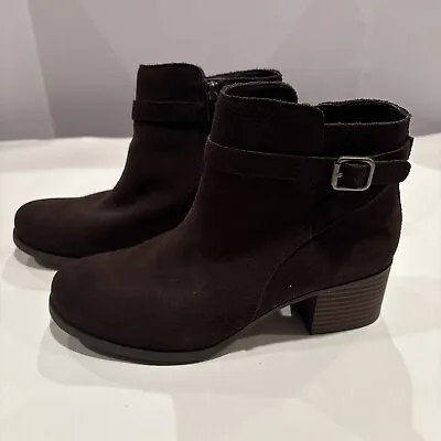 Koolaburra By Ugg Brown Ortholite Rounded Toe High Heel Ankle Booties Size 7 • $35