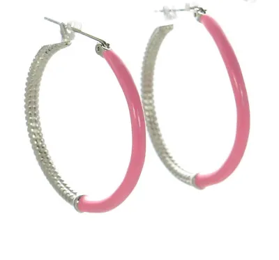Marc By Marc Jacobs Bright Rose Hula Hoop Earrings $68 • $25
