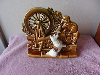 Mc Coy Vintage Scottie Dog And Cat With Spinning Wheel Planter • $46.78