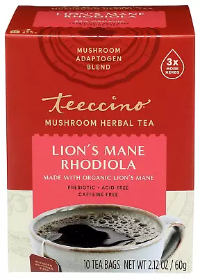 Lion’S Mane Rhodiola Tea - Rose - Caffeine-Free Mushroom Adaptogenic Herbal Tea • $14.99