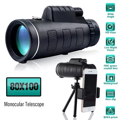 Day/Night Military Telescope 80X100mm Zoom HD Monocular Starscope Telescope USA • $18.99