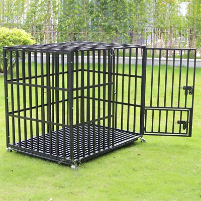 XXXL Large 38-51Inch Pet Dog Cage Strong Iron Crate Kennel Playpen Wheels &Tray  • $199.99