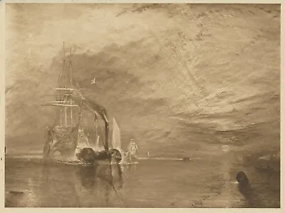£1.50 • Buy 120+yr Old Antique J.M.W. Turner Print FIGHTING TEMERAIRE Ship Battle Trafalgar