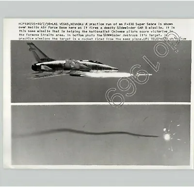 JET Fires TEST MISSILE Above LAS VEGAS NV USA 1958 Rare MILITARY Press Photo • $45