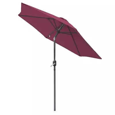 2.5m 2.7m 3m Garden Sun Shade Umbrella Outdoor Patio Round Parasol W/ Crank Tilt • £39.97