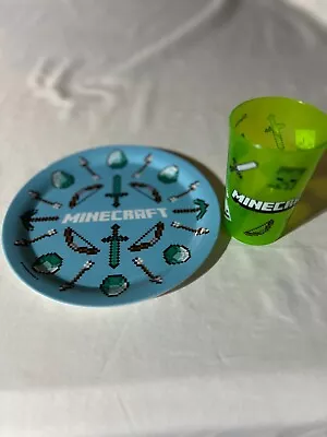 Zak Minecraft Kids Plate & Drinking Glass • $14.95