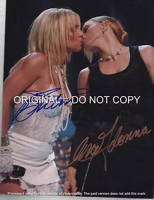 Britney Spears ~ Madonna -=2=- The Kiss - Hand Signed Autographed Photo With Coa • $55