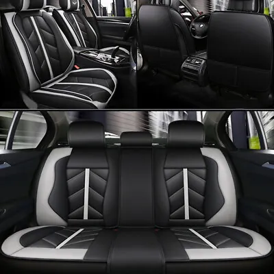 $64.99 • Buy 6D Deluxe Leather Car Seat Cover Front Rear Full Set Cushion Protector Universal