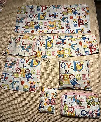 Vintage Handmade Childrens Raggedy Ann Valance Chair Pillow Headboard Cover • $94.50