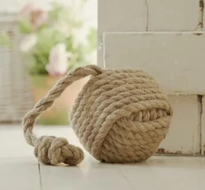 £11.99 • Buy Rope Door Stop Home Heavy Weighted Stopper Square Twine Knot Jute Decor Filled 