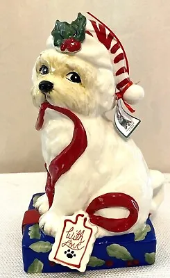 Blue Sky Christmas Maltese Dog “With Love” 9.5” Figurine NWT Auth Retailer • $54.95