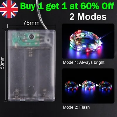 20-100LED Battery String Lights Copper Wire Fairy Indoor XMAS Party Decorations • £3.26