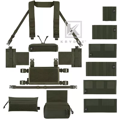 KRYDEX MK3 MK4 Micro Fight Chest Rig Shoulder Strap Mag Pouch Ranger Green Lot • $12.99