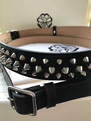 Alexander McQueen Double Studded Black Belt Size 80 • $500