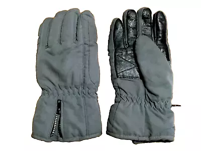 THINSULATE GLOVES - Mens Charcoal Gray Leather Palm Zip Wrist Lined Gloves XL • $8