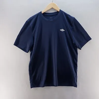 Umbro Mens T Shirt Large Blue Logo Short Sleeve Sports Fitness Running* • £8.99