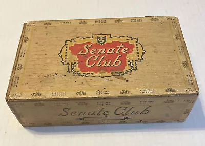 Senate Club Cigar Box Vintage H.E. Snyder Cigar Co. Perkasie Penna. Factory 875 • $15.95