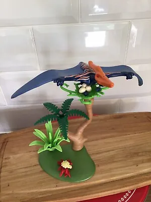 £9.50 • Buy Playmobil  Dinosaur   Pterodactyl With  Nest Jurassic With Eggs Plants /