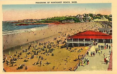 Postcard Early Panoramic View Of Nantasket Beach MA.    K2 • $14.99