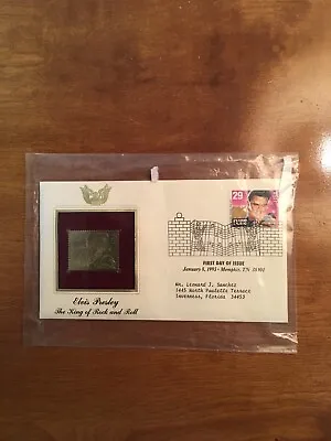 Elvis Presley- Official First Day 22kt Gold Stamp Replica With Letter • $19.99