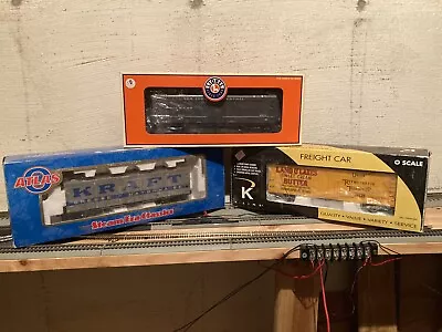 O Scale Reefer Lot: K-Line Lionel Atlas. Kraft Reefer NYC Milk Butter Reefer • $120