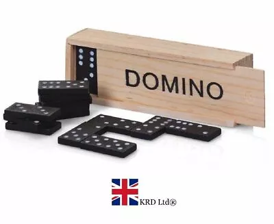 £7.03 • Buy Kids 28 WOODEN DOMINOES BOX SET Toy Traditional Classic Children Domino Fun UK