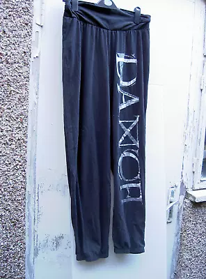 Decathlon Dance Pants Loose Harem L Large W35 L31 Black Silver • £7.99