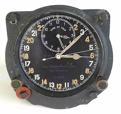 Wwii 24hr Jaeger Le Coultre Raf Air Ministry Time Trip Cockpit Clock Spitfire • £1100