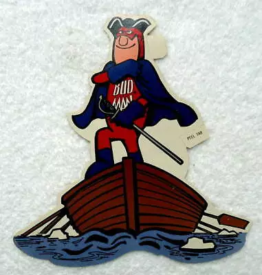 Vintage Budweiser Beer Bud Man Advertising Decal Sticker Pirate Boat #6 • $5.99