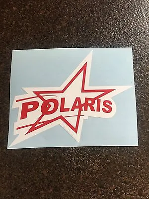 1-Vintage Looking POLARIS Motion STAR Sticker (New Red & White Vinyl) 4  X 5   • $5.79