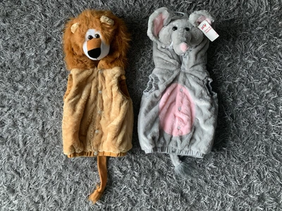 £8 • Buy WILKO Soft Elephant & Lion Fancy Dress Up Costume Outfit Bundle (18 Months) BNWT