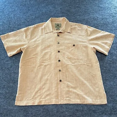 Joe Marlin Shirt Mens L Peach Hawaiian Camp Shirt Resort Cruise Vacation • $4.06