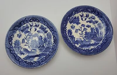 Blue Willow Made In Occupied Japan Set Of 2 Tea Cup Saucers • $6.99