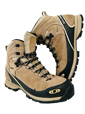 Salomon Quest 4D GTX Hiking Boots Womens Tan Black US 9 Goretex Contagrip 418867 • $125.87