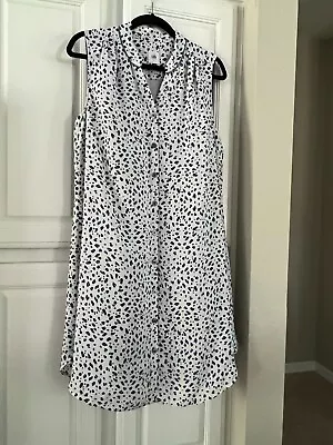 CABI 5233 Camilla Animal Print Leopard Button Sleeveless Shift Shirt Dress S • $25