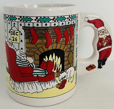 Santa Christmas 80s Fireplace Mug Ceramic Coffee Cup Vintage Retro 1980s • $24.95