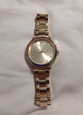 £8.80 • Buy Juicy Couture Gold Rainbow Rhinestone Watch USED