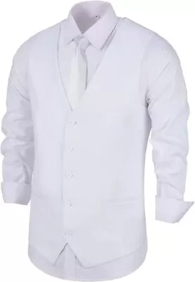Lynerun Mens Suit Vest Formal Business Dress Vest For Wedding • $55.70