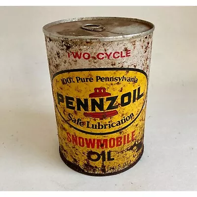 Vintage Pennzoil Two Cycle Snowmobile Oil Can 1 Quart UNOPENED! • $35