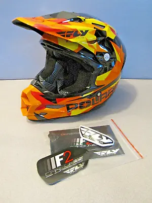 POLARIS FLY RACING F2 HELMET Fractal Carbon With Kevlar Open Face Off Road ~ NEW • $139.77