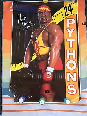 Vintage 1989 Hulk Hogan 24” Pythons  WWF HULK WORKOUT Poster 24x36 10-00158 WWE • $120