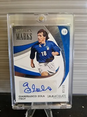 £74.99 • Buy Gianfranco Zola 2021 Panini Immaculate Collection Modern Marks Auto Italy # /99