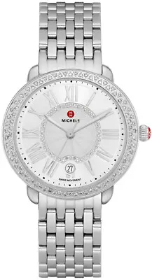 NEW Michele Serein Mid Silver Diamond Dial MWW21B000143 Ladies 36mm Watch • $1399