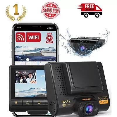 AQP Dash Cam Front And Rear 1080P Full HD Dual Dash CameraIn Car Camera BRANDNEW • £120