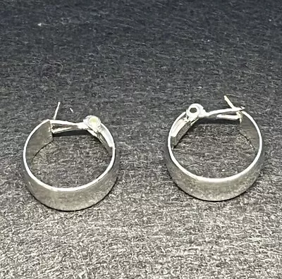 Vintage Monet Silver Tone Hoop Earrings Hinged Post SEE PICTURES  • $19.99