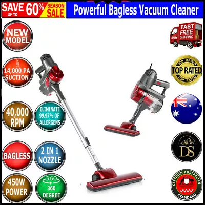 Devanti Handheld Vacuum Cleaner Stick Handstick Corded Bagless Ultra Light Red • $67.60
