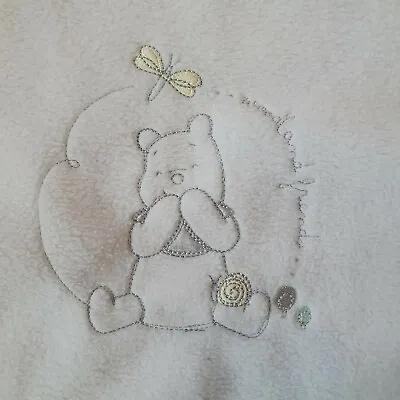 Babies R Us Disney Baby Blanket Blankie Pram Soft Winnie The Pooh Bear White  • £14.99